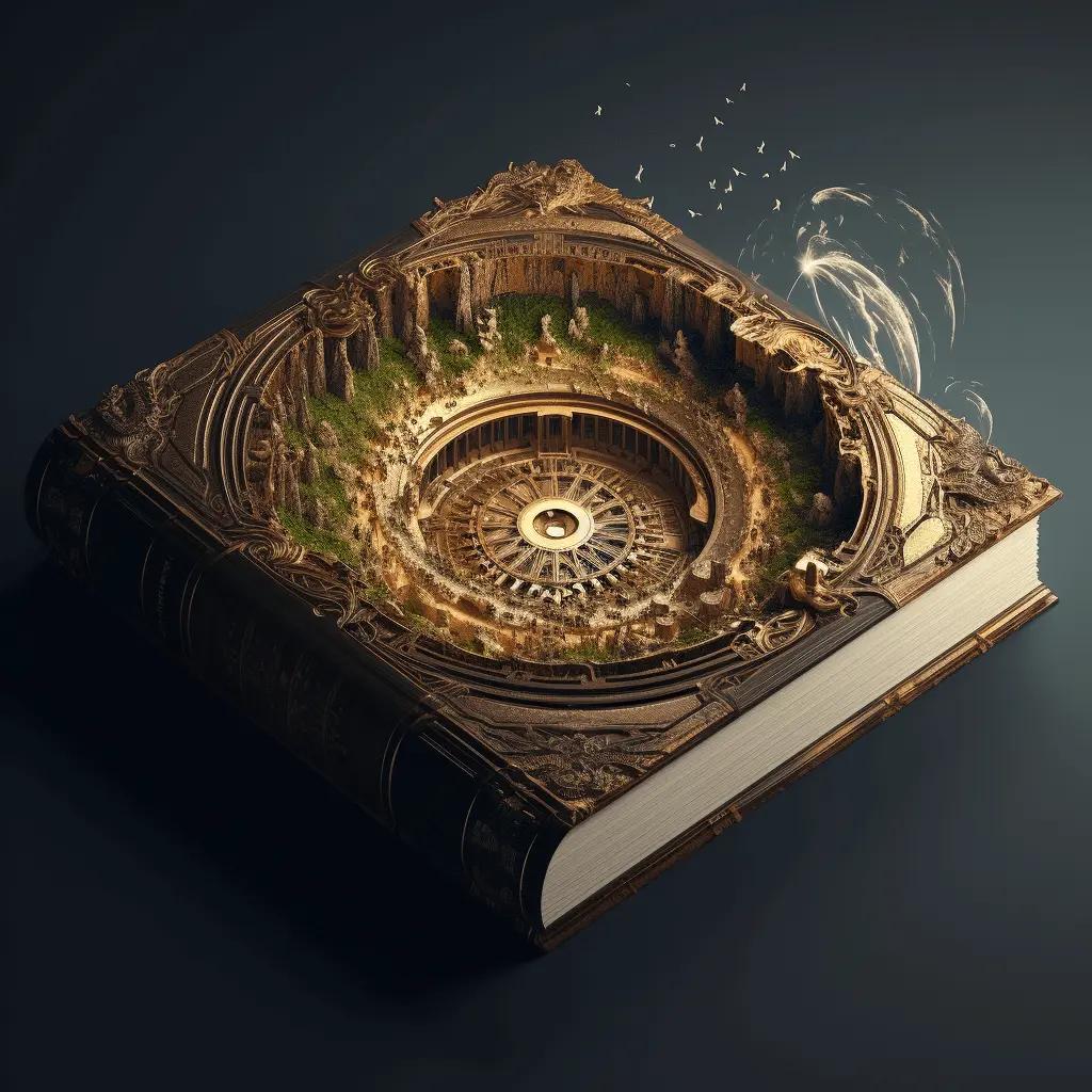 a book that is closed with a 3D book cover